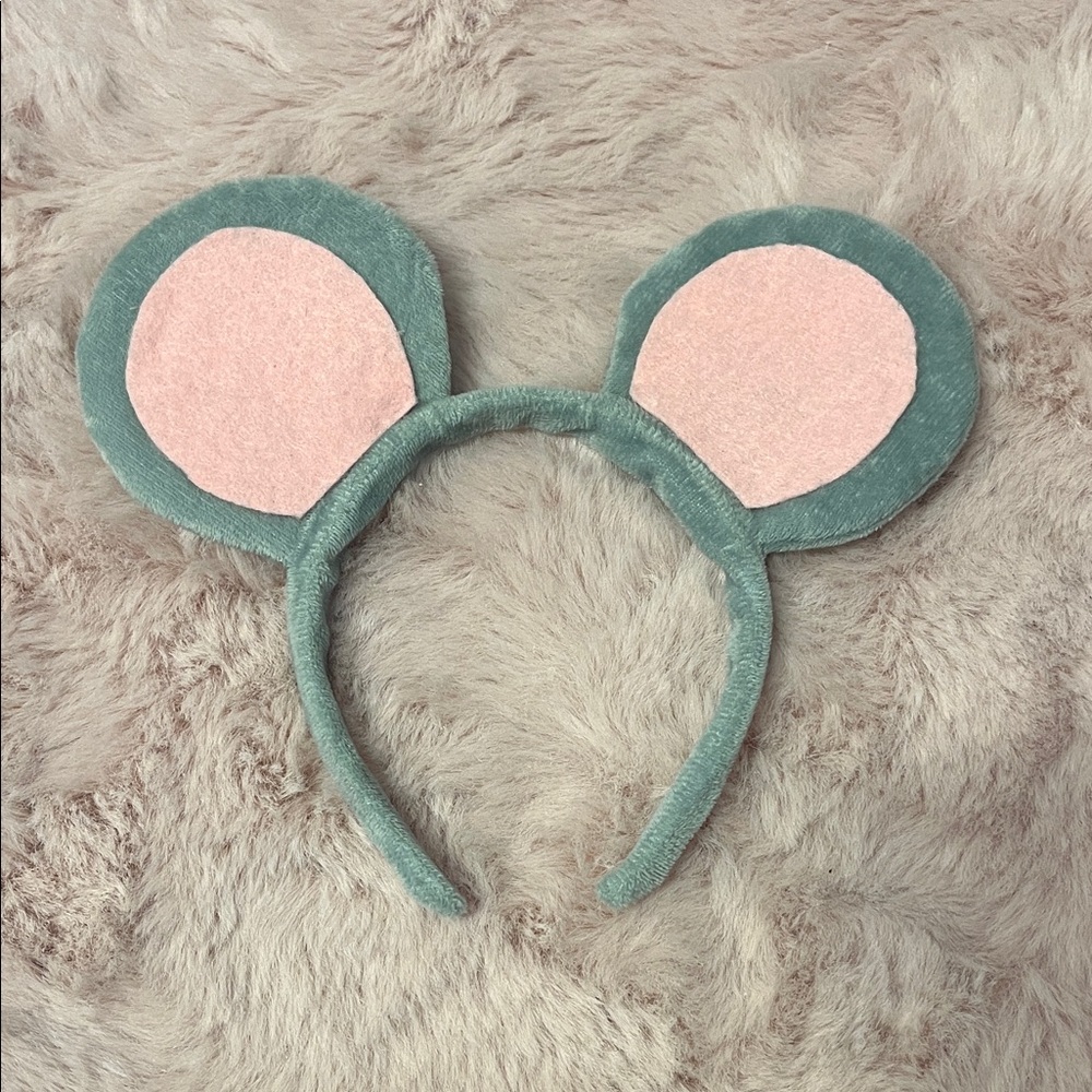 Mouse Ear Headband in Gray and Pink